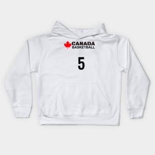 Canada Basketball Number 5 T-Shirt Design Gift Idea Kids Hoodie